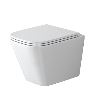 Унитаз подвесной Grossman Торнадо GR-4479SQ белый с сиденьем микролифт безободковый смыв торнадо